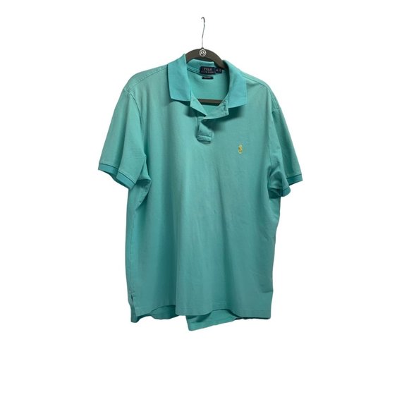 Polo Ralph Lauren Mens Size XL Mint Green 1/4 Button Pullover Polo Shirt Golf Te - Picture 2 of 4